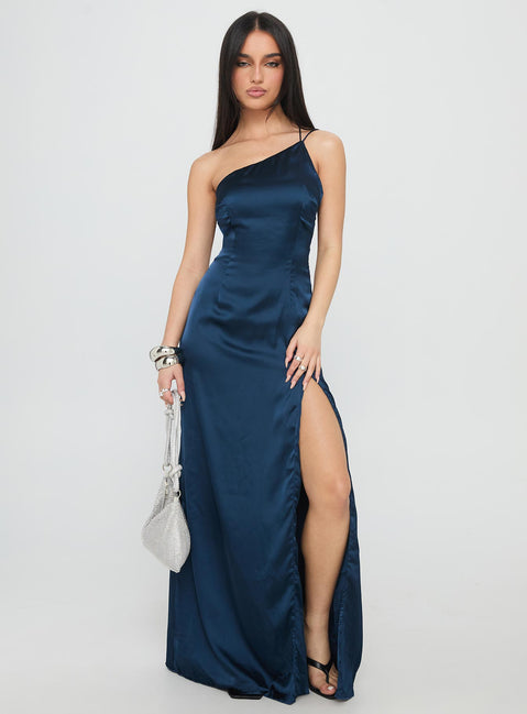 Kiss Of Life Satin Maxi Dress Navy Kiss Of Life Satin Maxi Dress Navy