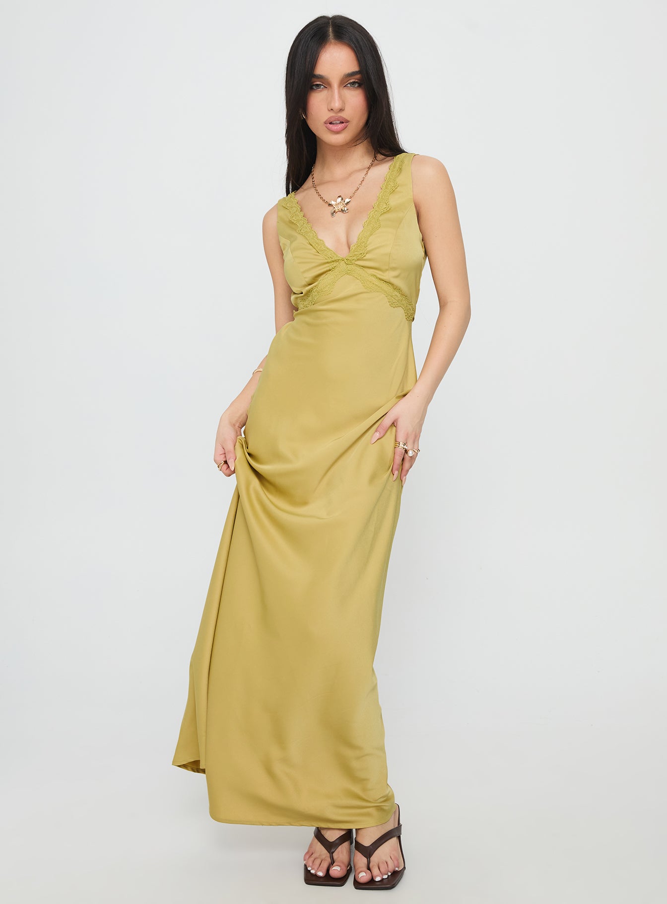 Galloway Maxi Dress Chartreuse | Princess Polly Galloway Maxi Dress Chartreuse | Princess Polly