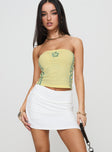 front view of model wearing Princess Polly Felicks Skort White High Waisted Shorts 