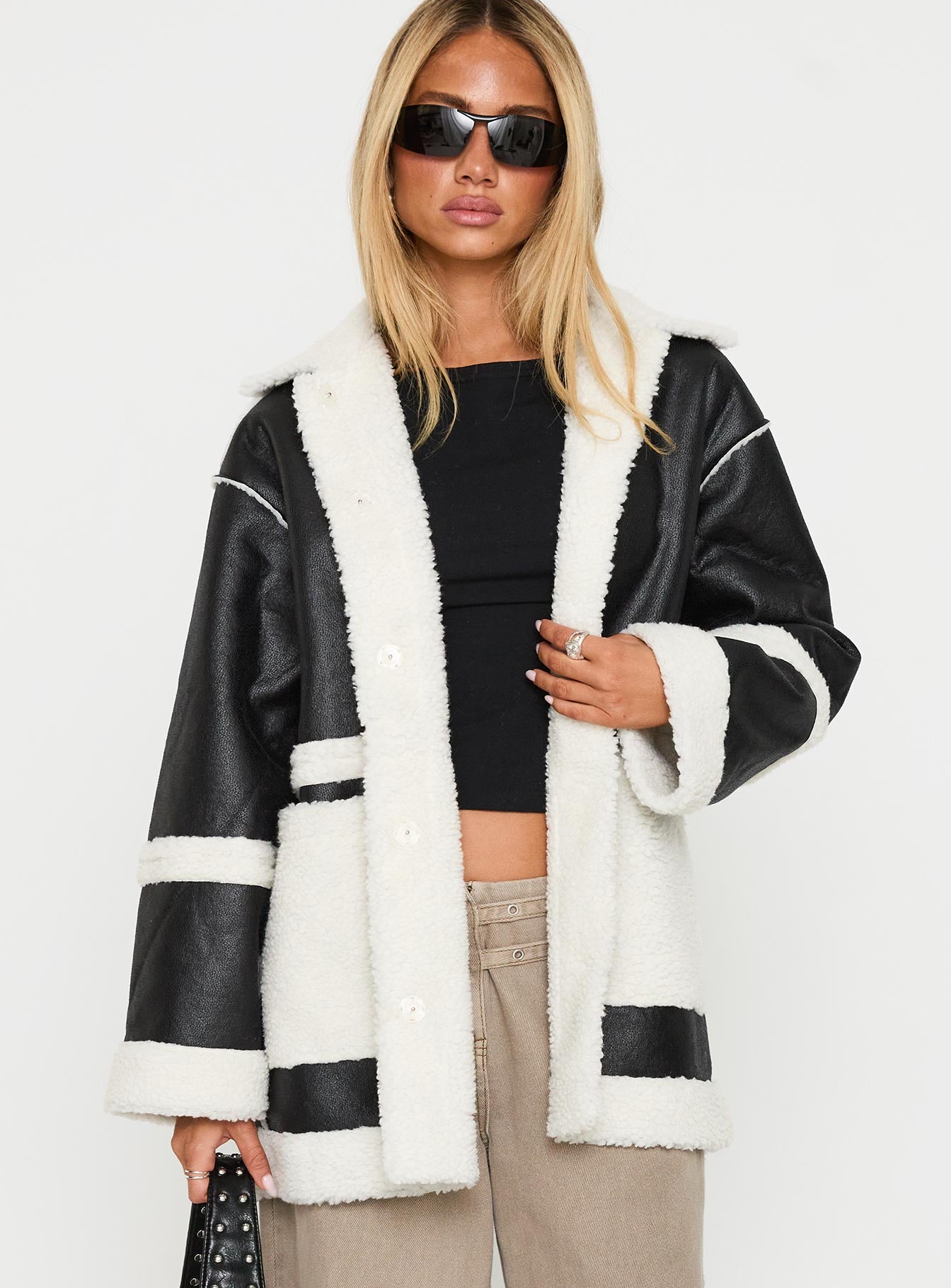 Lexie Faux Leather Jacket Black | Princess Polly