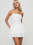 Denson Strapless Mini Dress White