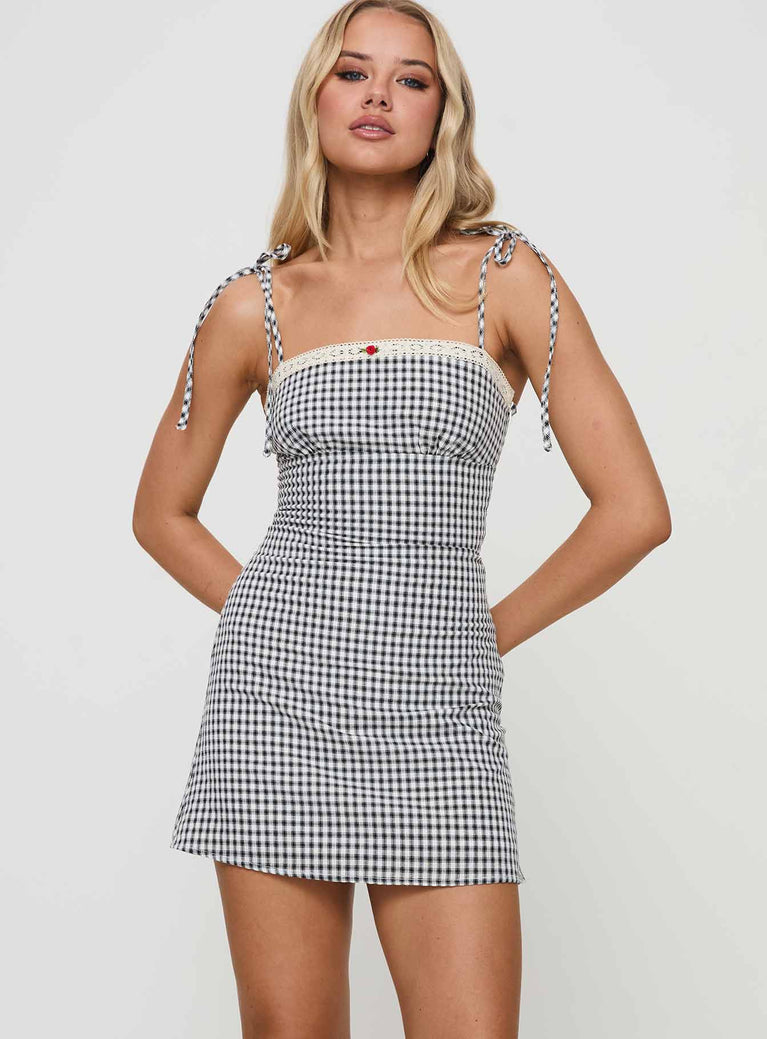 Burkes Mini Dress Black Check