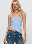 Blank Space Strapless Top Blue