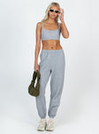 Matching set Quilted material Crop top Fixed straps Invisible zip fastening at side Pants High waisted