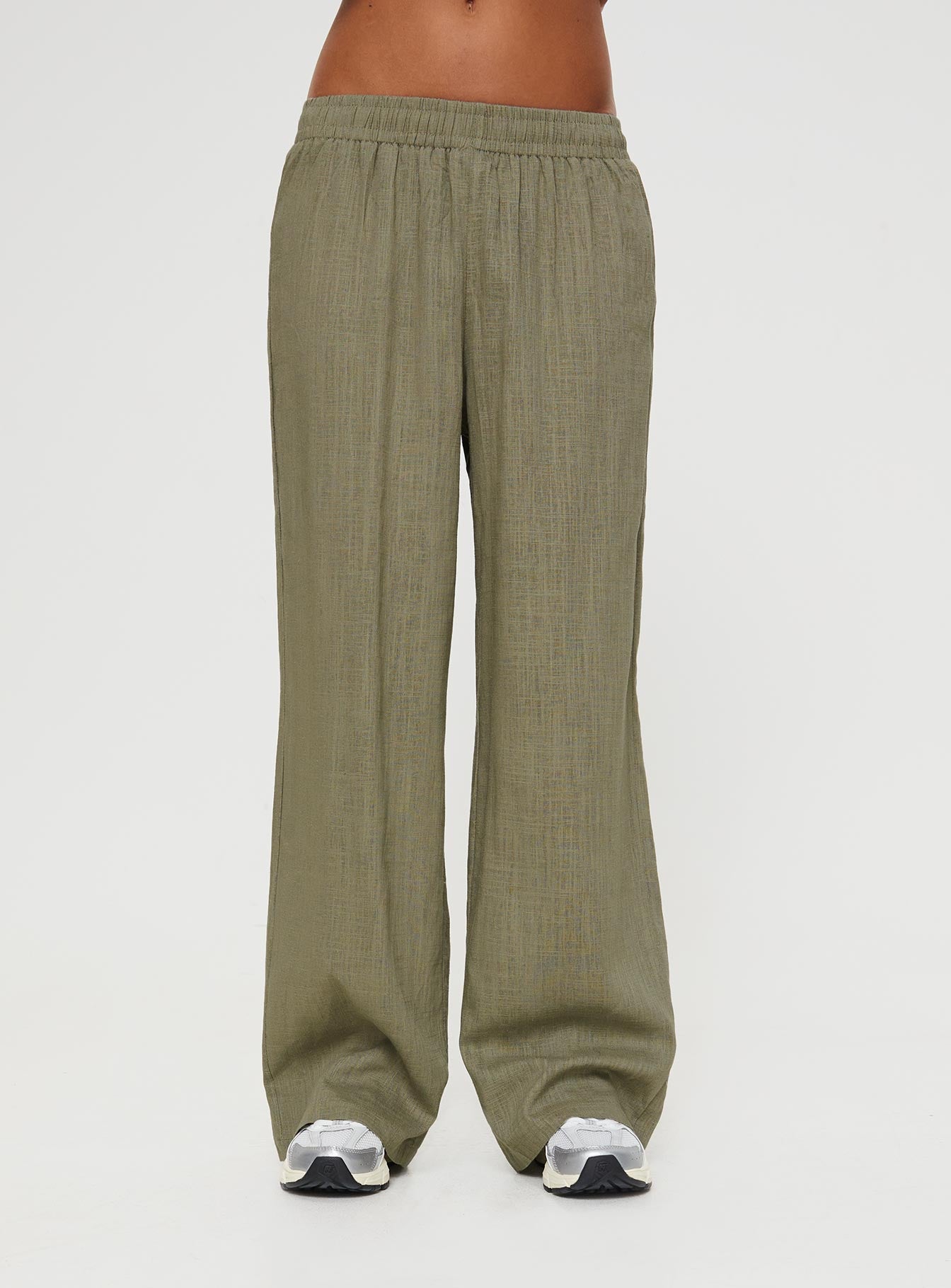 product Princess Polly Low Rise Pants  Louis Linen Blend Pants Olive