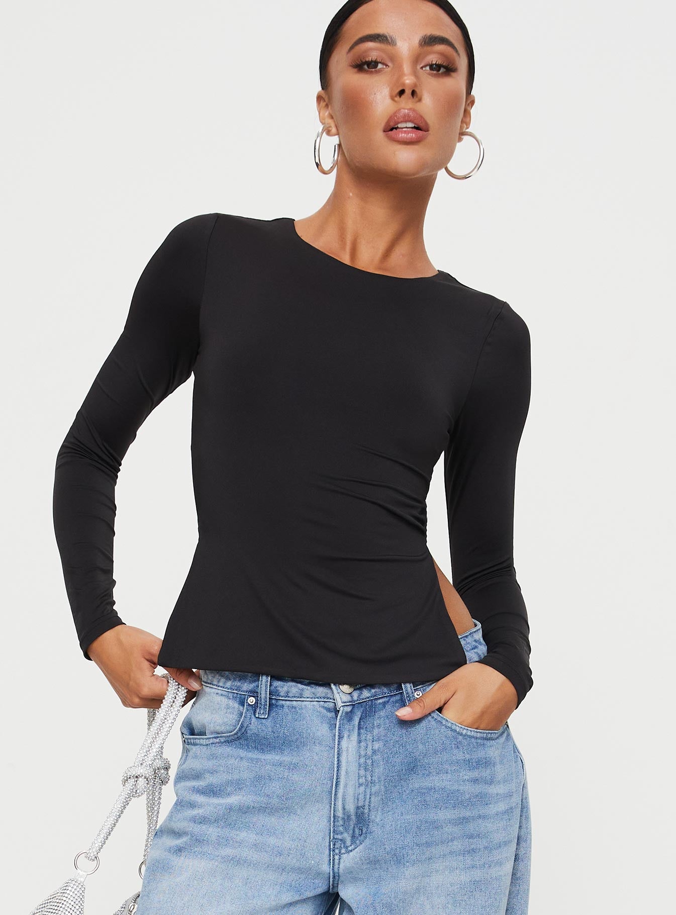 Uzo long sleeve top black