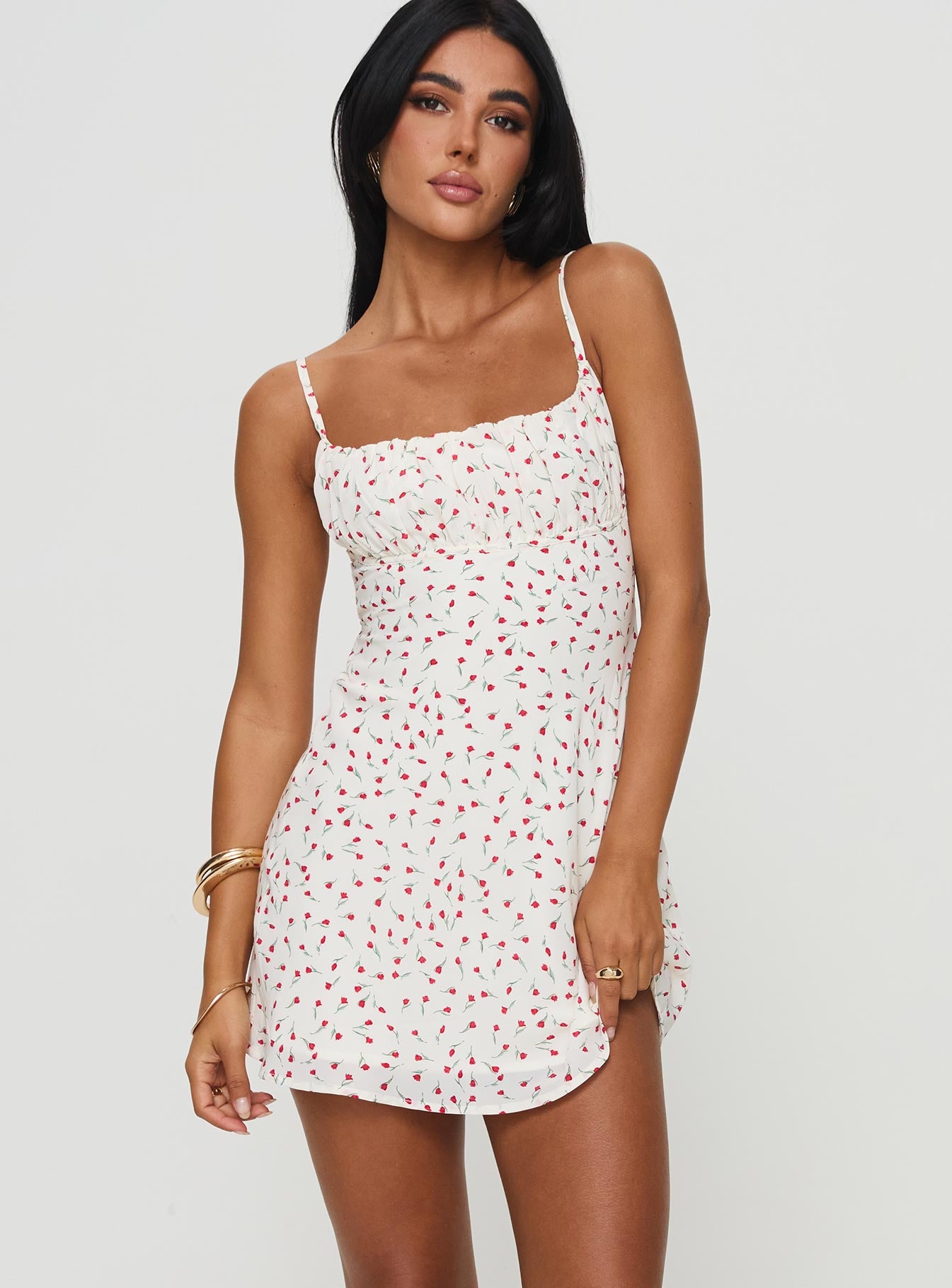 Foleys mini dress white / red floral