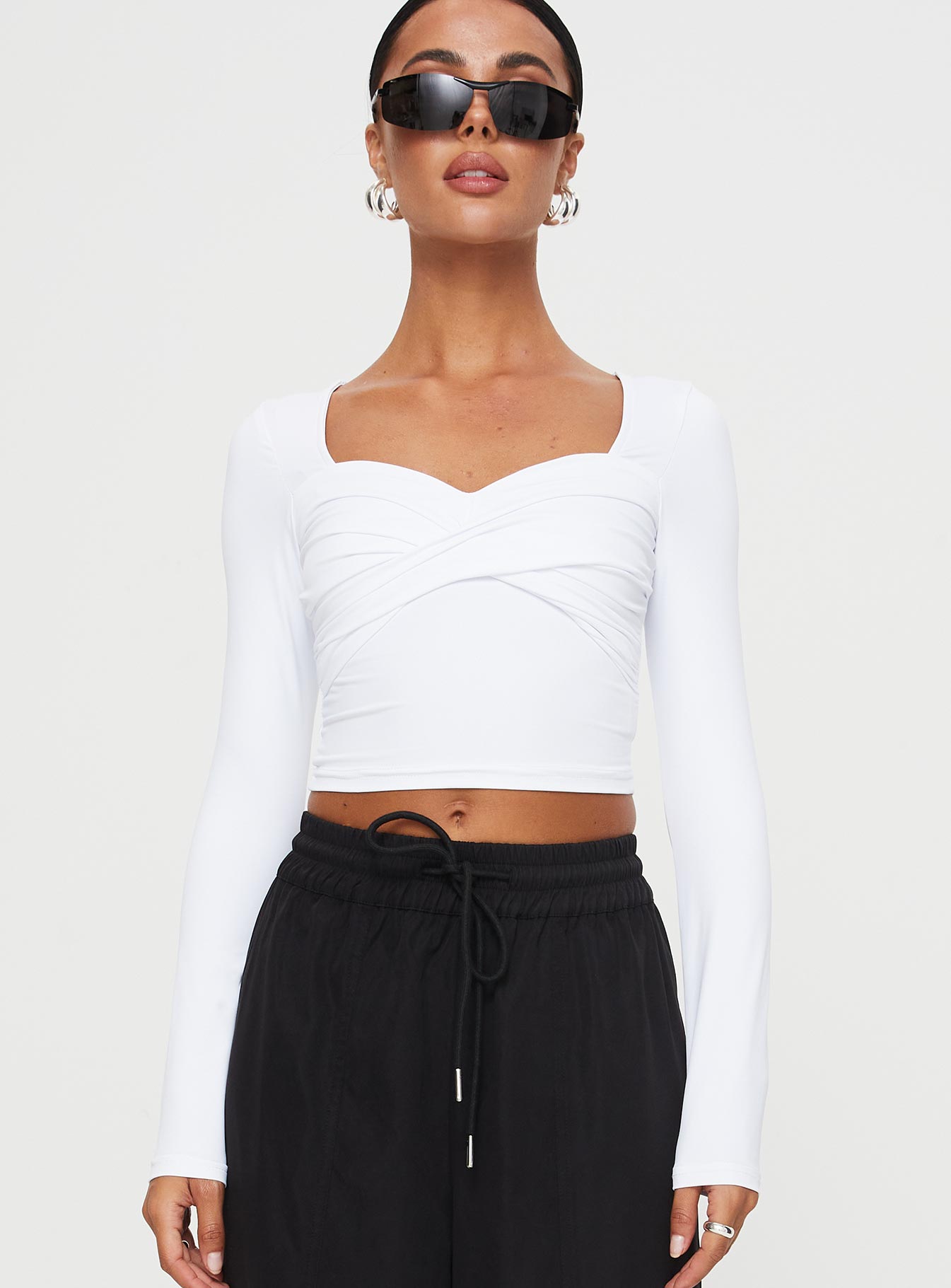 Dunford long sleeve top white