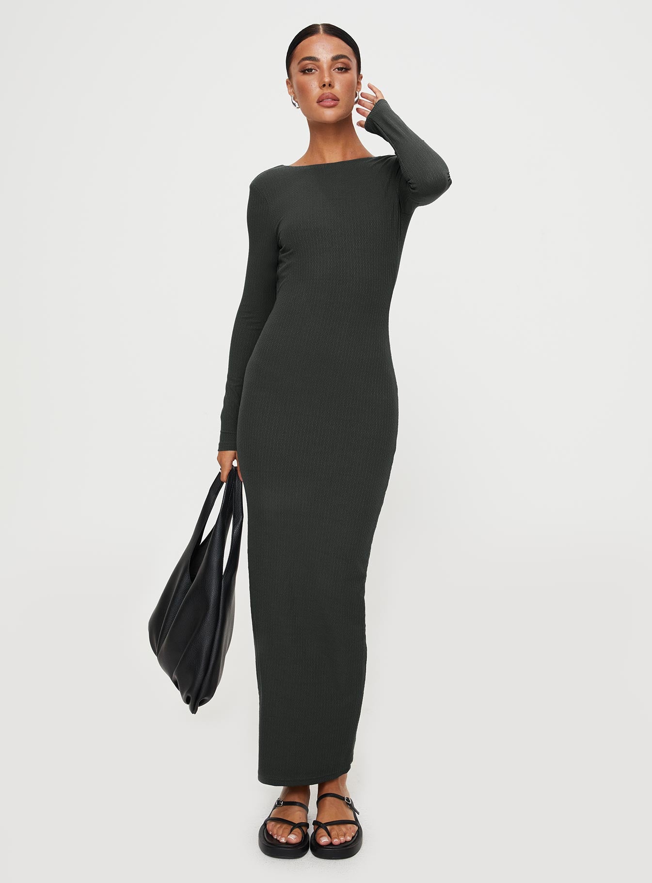 Begala long sleeve maxi dress slate