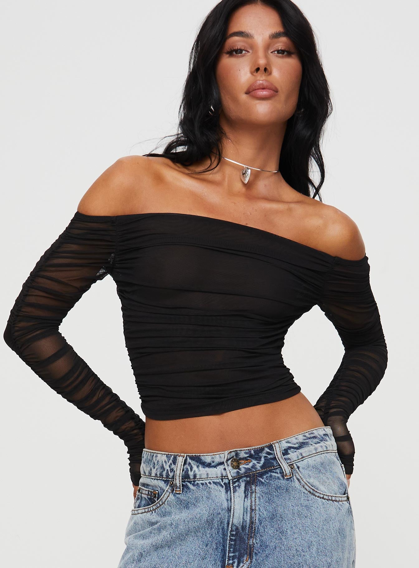 Hartford off the shoulder top black