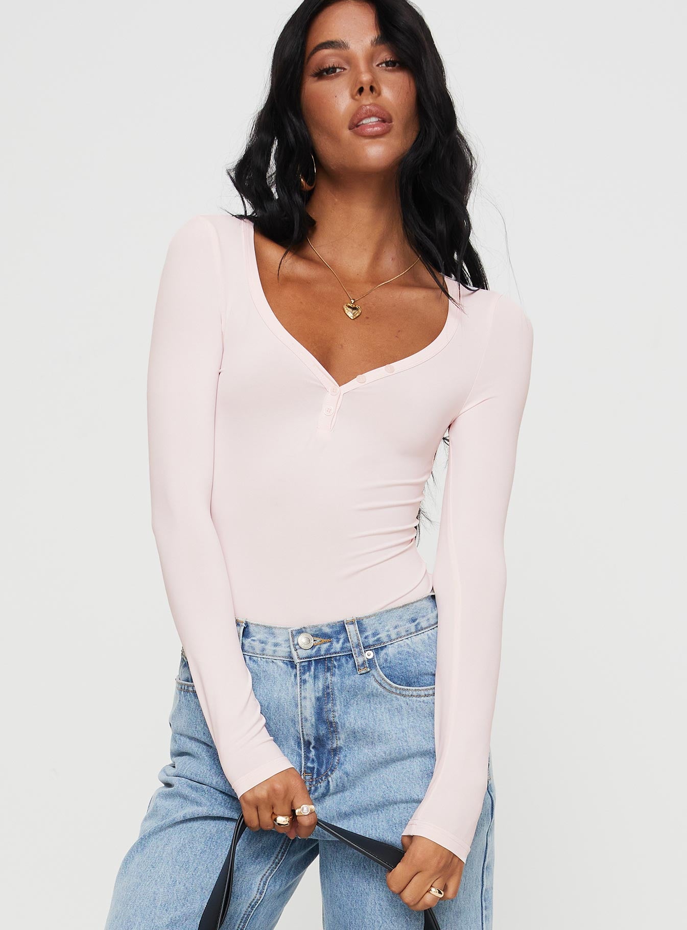 Delgado long sleeve bodysuit pink