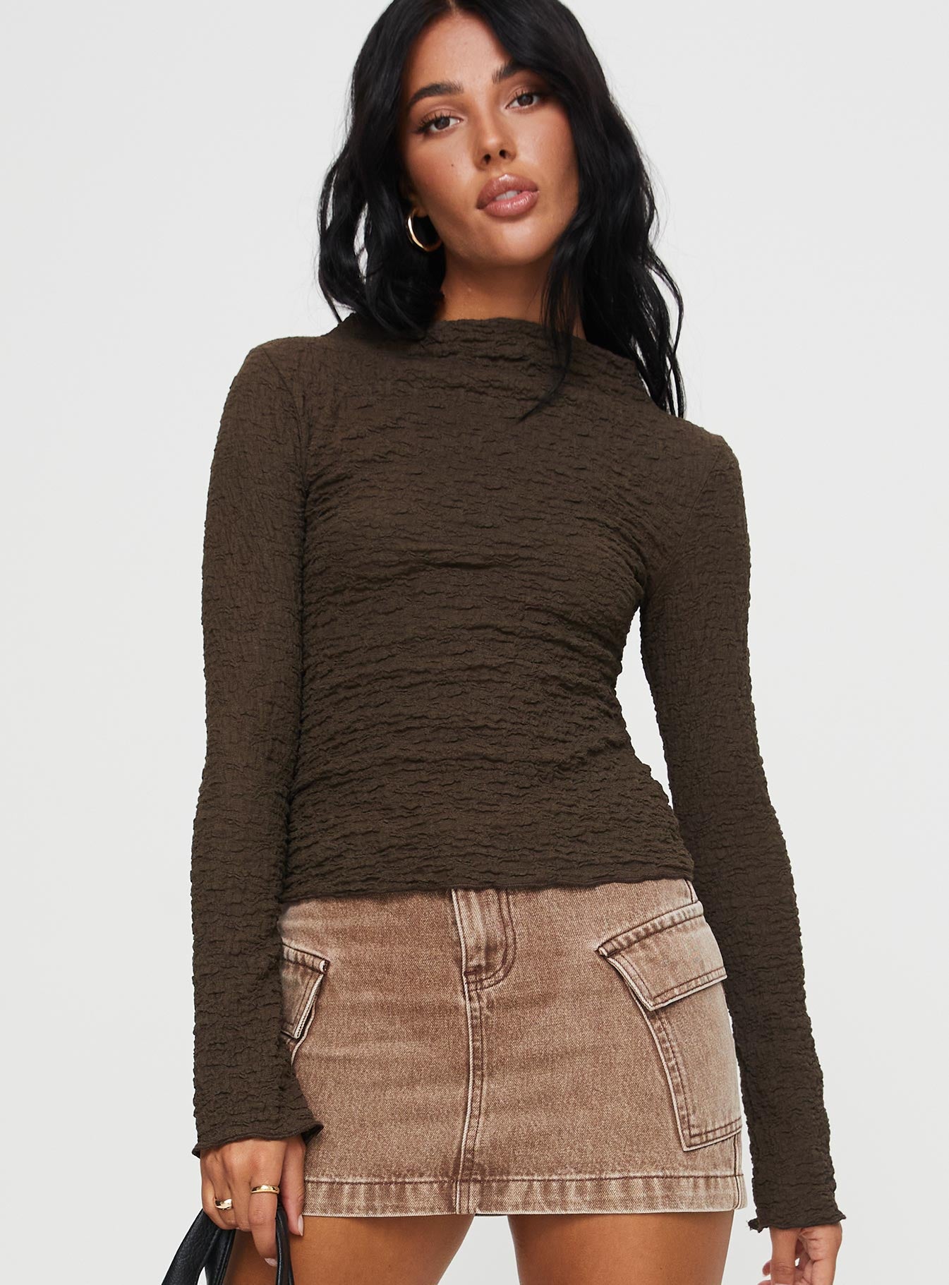 Danvers long sleeve top brown