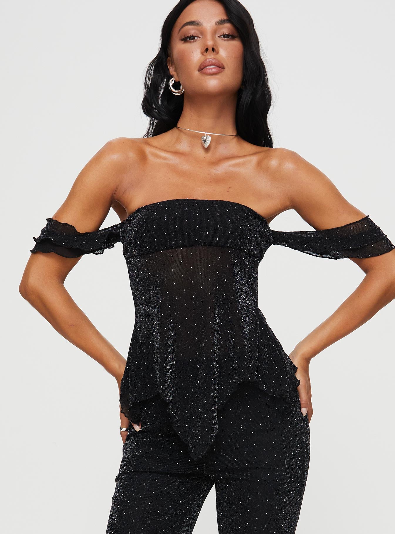 Wilka off the shoulder top black