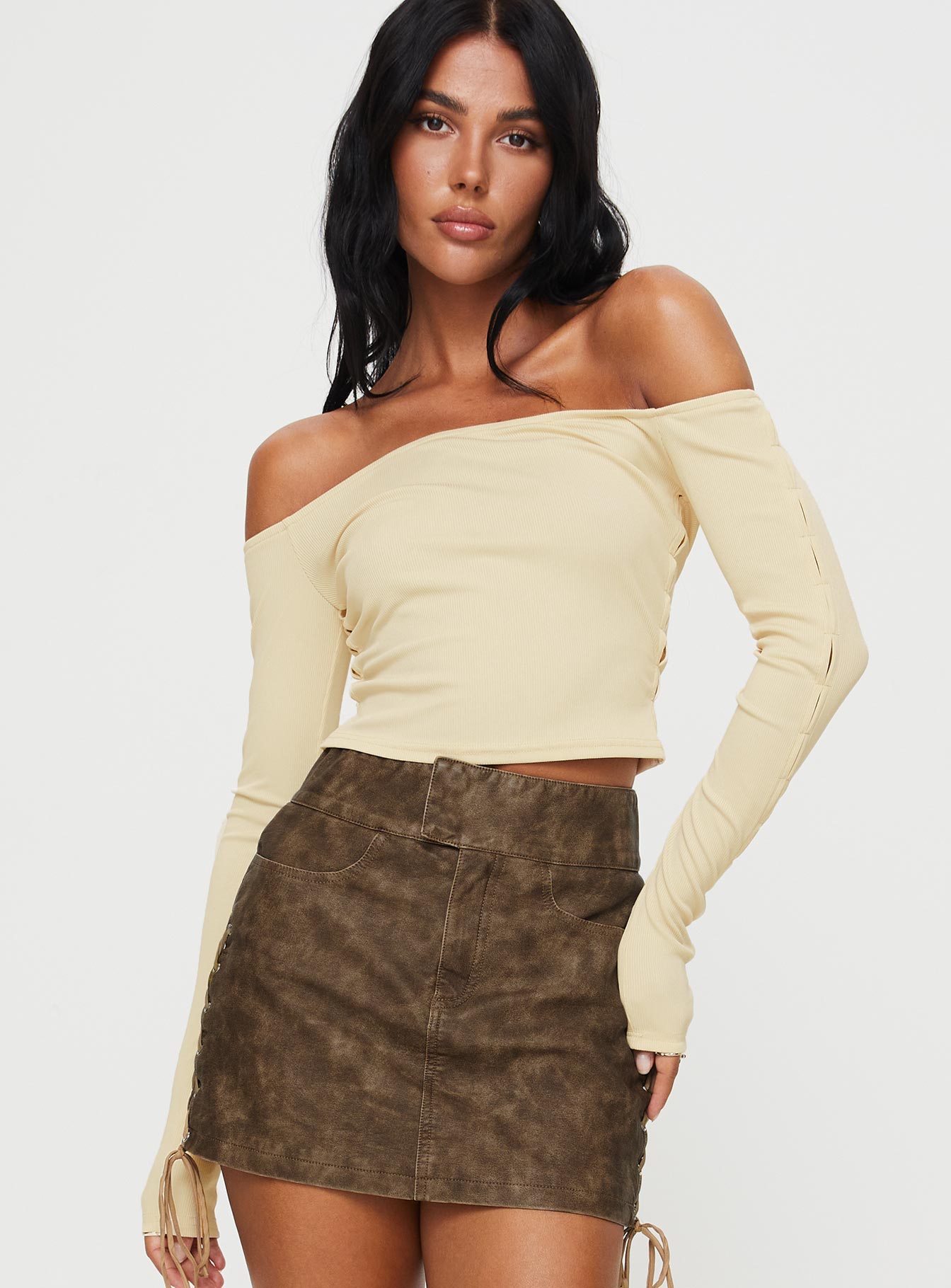 Castano off the shoulder top beige