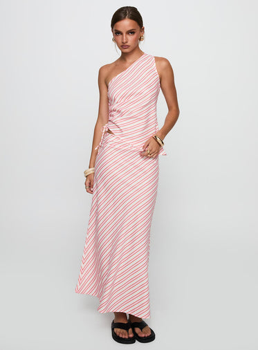 Wanna Dance Asymmetrical Set Pink Stripe