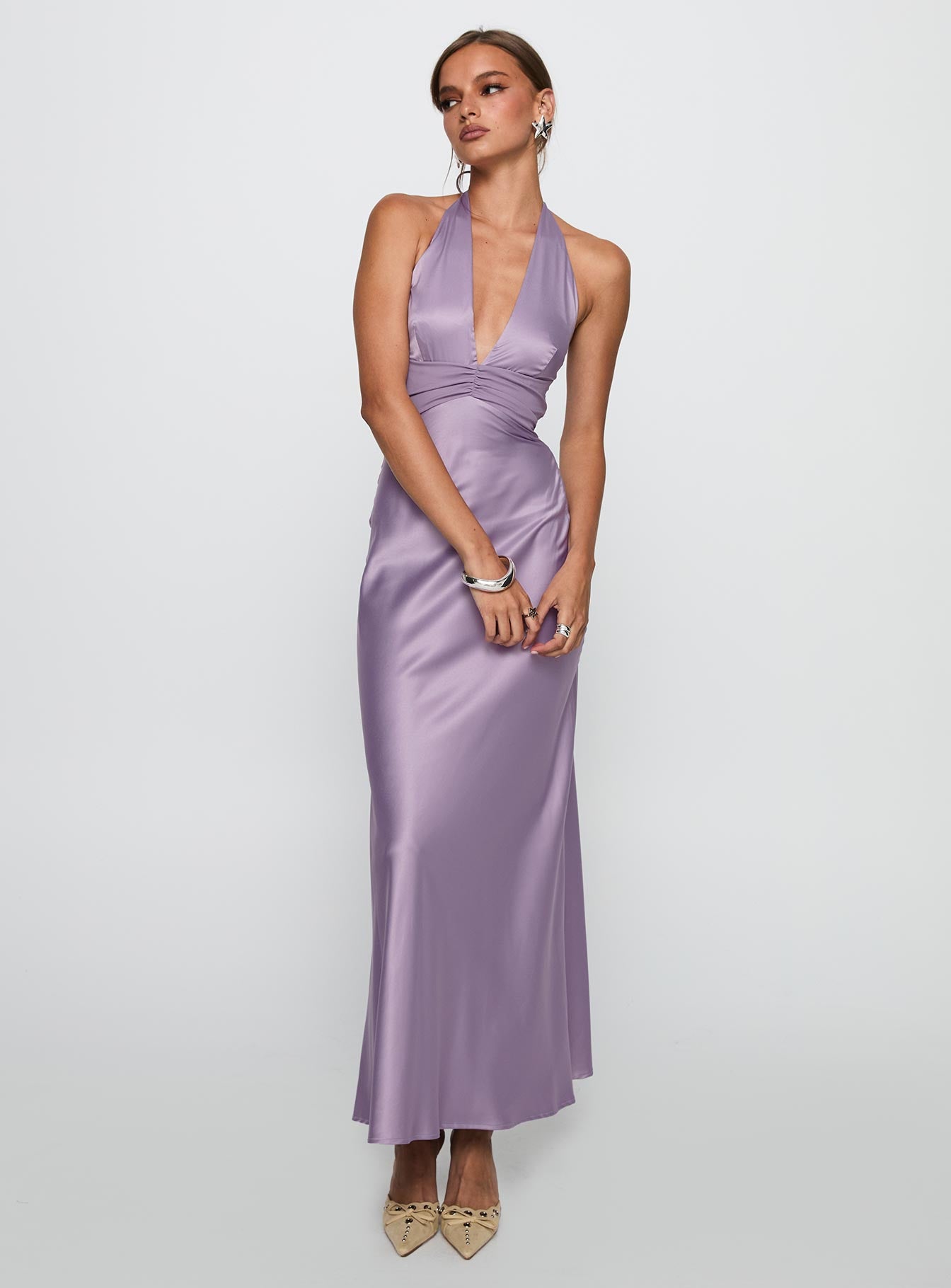 Rousseau Halter Maxi Dress Mauve | Princess Polly Rousseau Halter Maxi Dress Mauve | Princess Polly