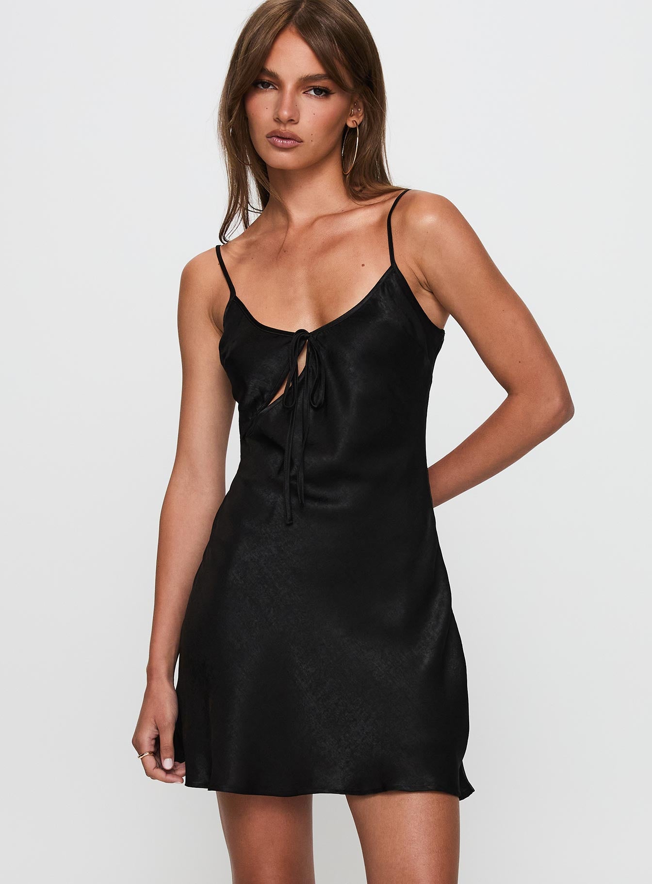 Linger Bias Cut Dress Black | Princess Polly Linger Bias Cut Dress Black | Princess Polly