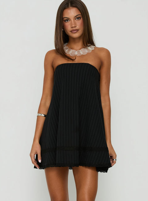 Gypsea Strapless Swing Mini Dress Black