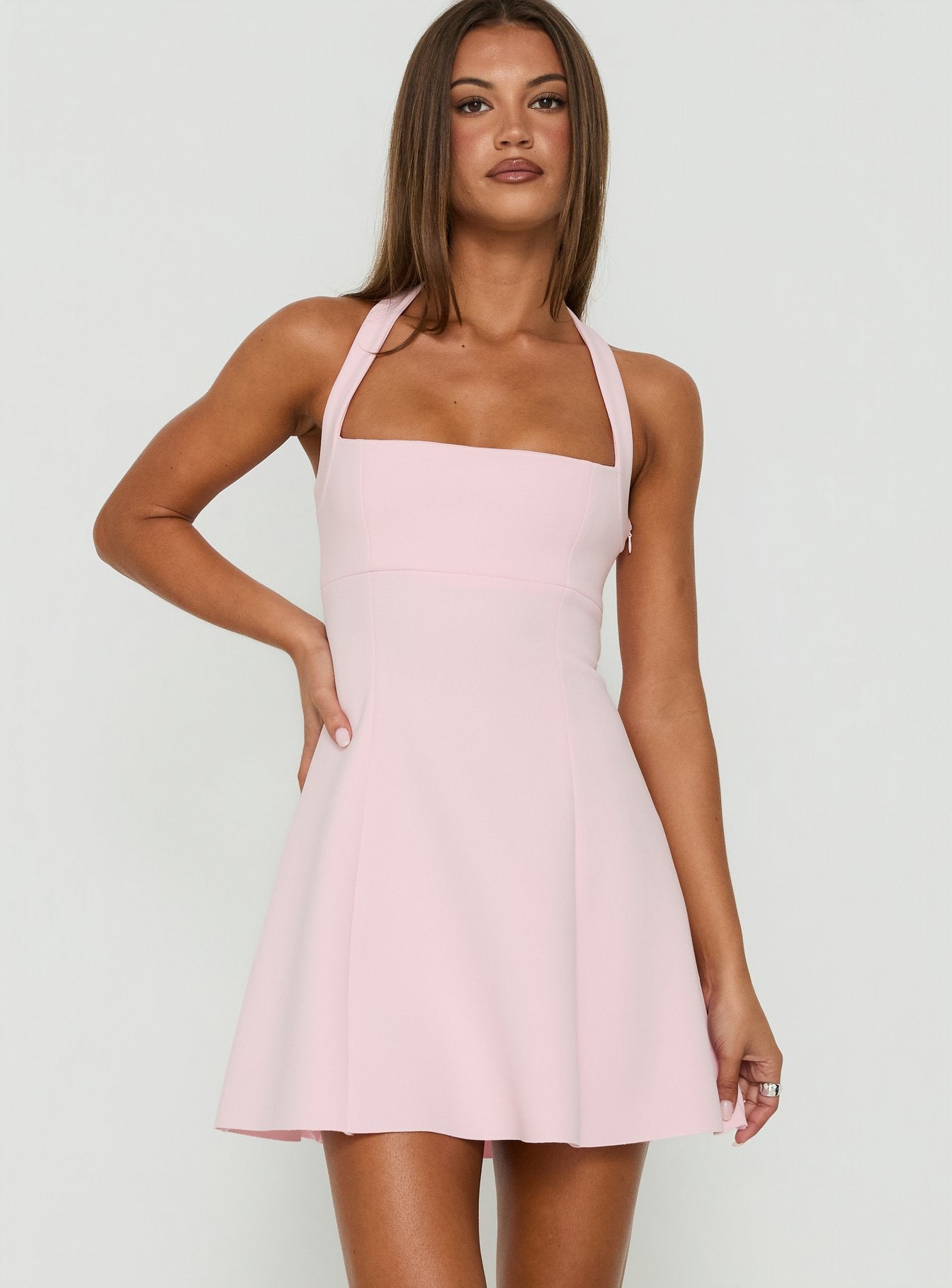 Alyn Halter Mini Dress Pink