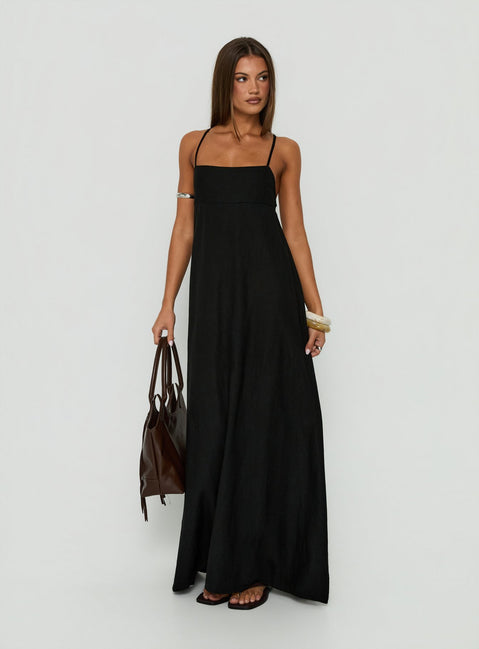 Solie Tie Back Maxi Dress Black