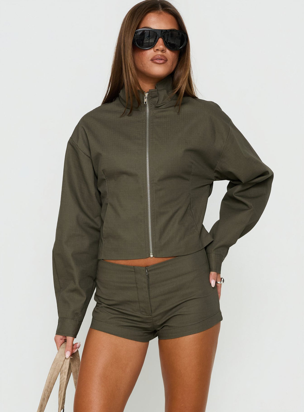 Avorie Micro Shorts Khaki