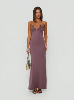 Esolda Ruched Low Back Maxi Dress Dusty Mauve