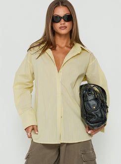 Izzybella Long Sleeve Shirt Yellow Stripe