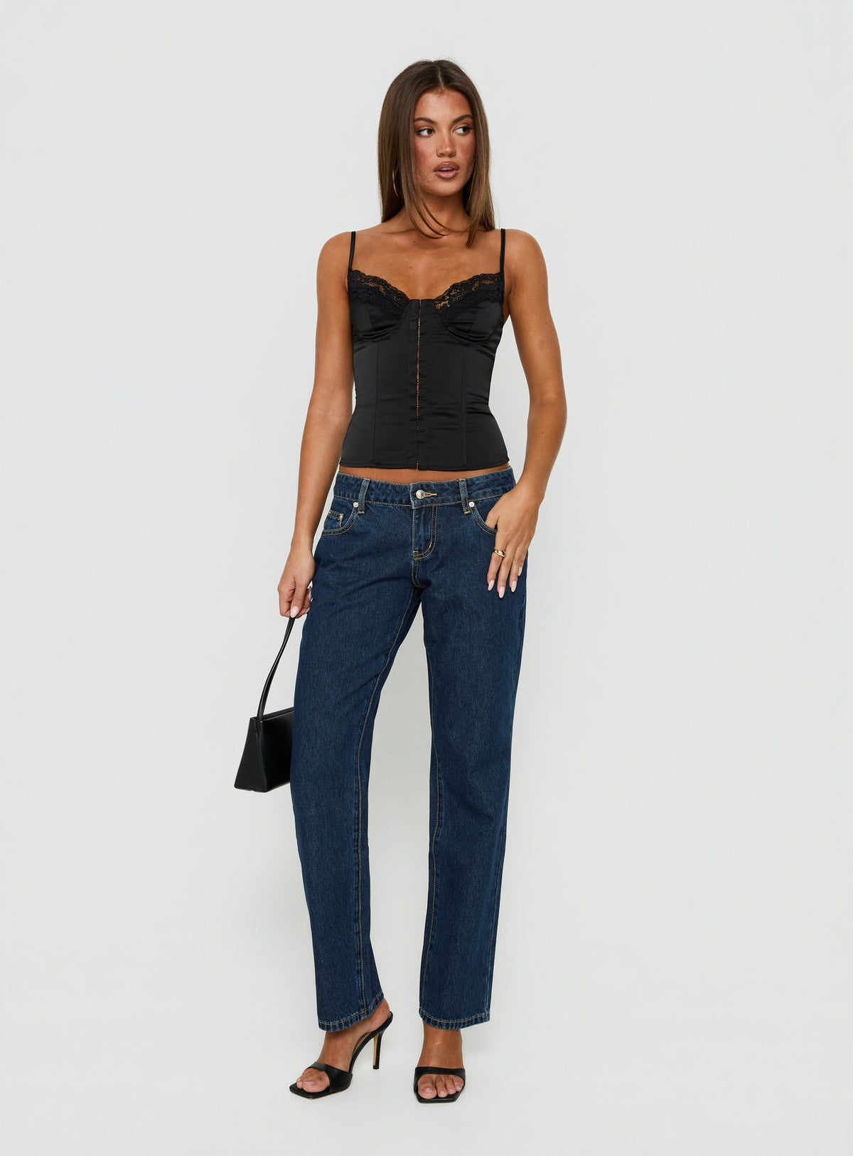 Abagael Low Rise Straight Jeans Indigo