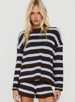 Henrea Knit Sweater Brown / Blue Stripe