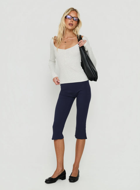 Baseline Rib Capri Pants Navy