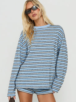 Meradith Long Sleeve Top Blue Stripe