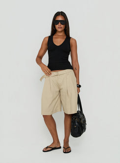 Baseline V Neck Rib Tank Top Black