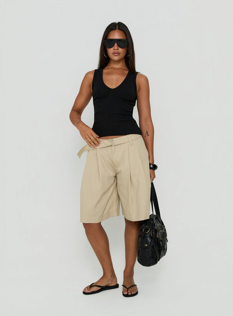 Baseline V Neck Rib Tank Top Black