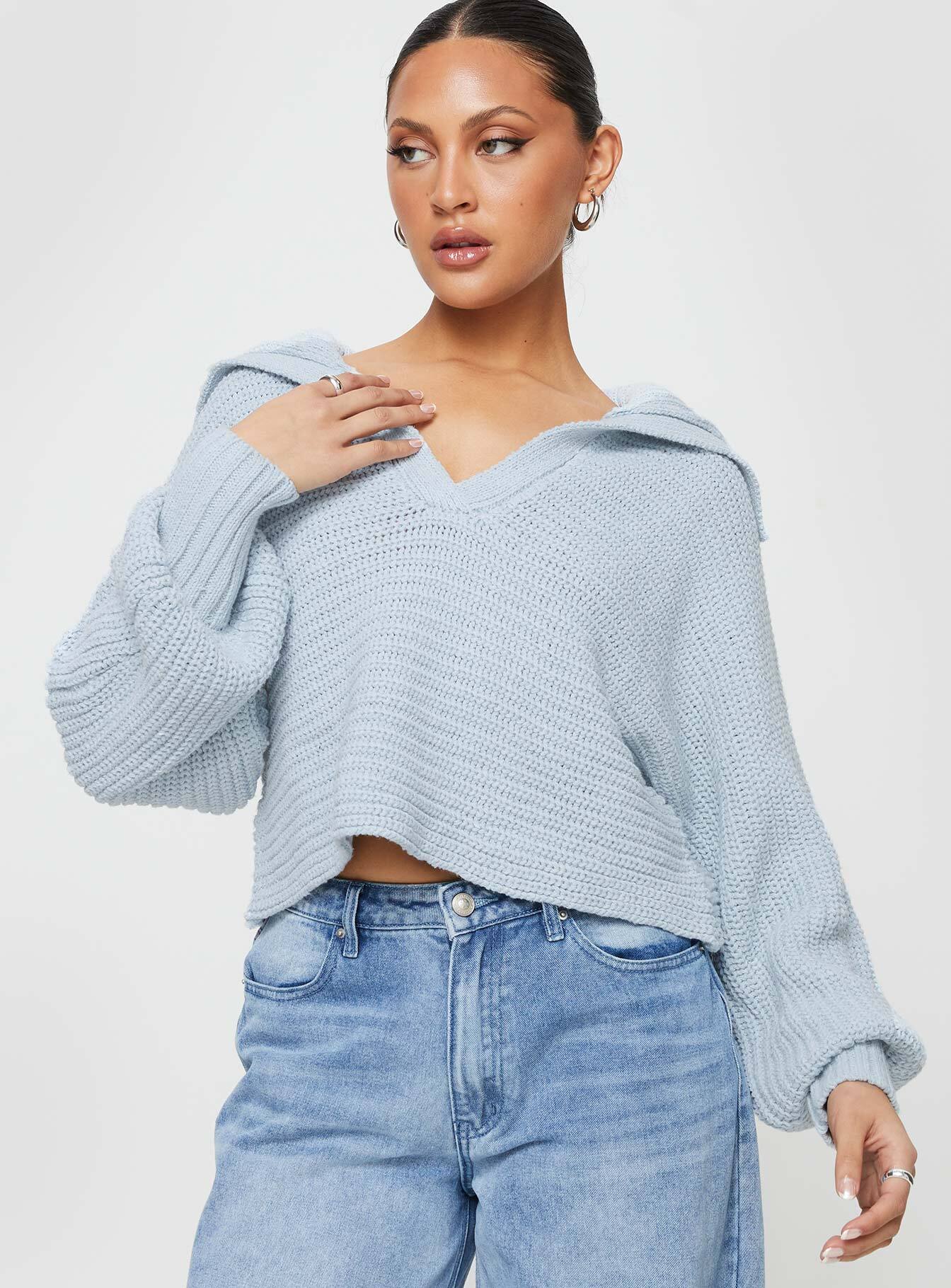 Wester ribbed sweater blue