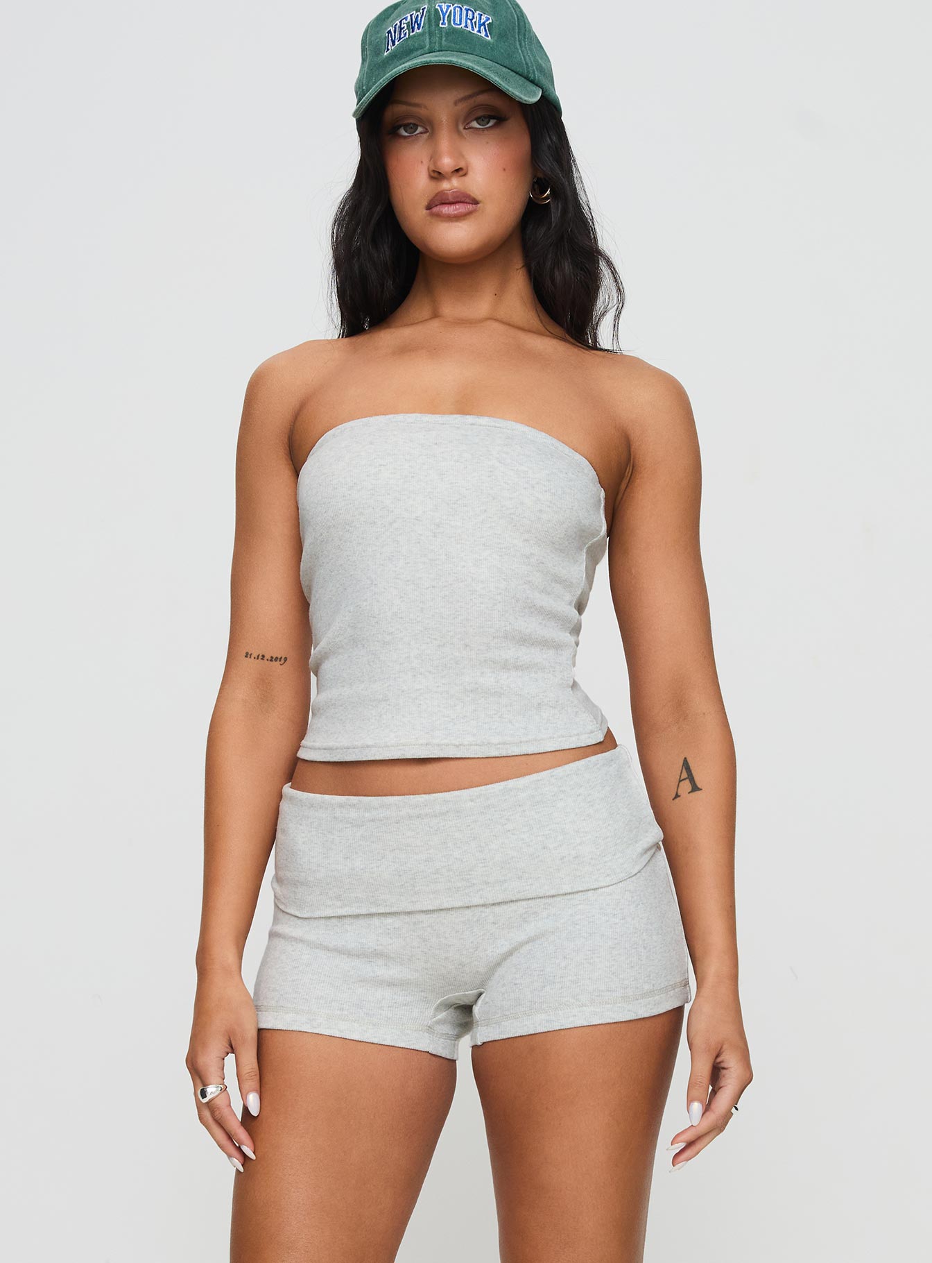 Baseline Low Rise Rib Shorts | Grey Marle | Womens Baseline Low Rise Rib Shorts | Grey Marle | Womens