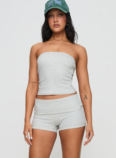 Baseline Low Rise Rib Shorts Grey Marle
