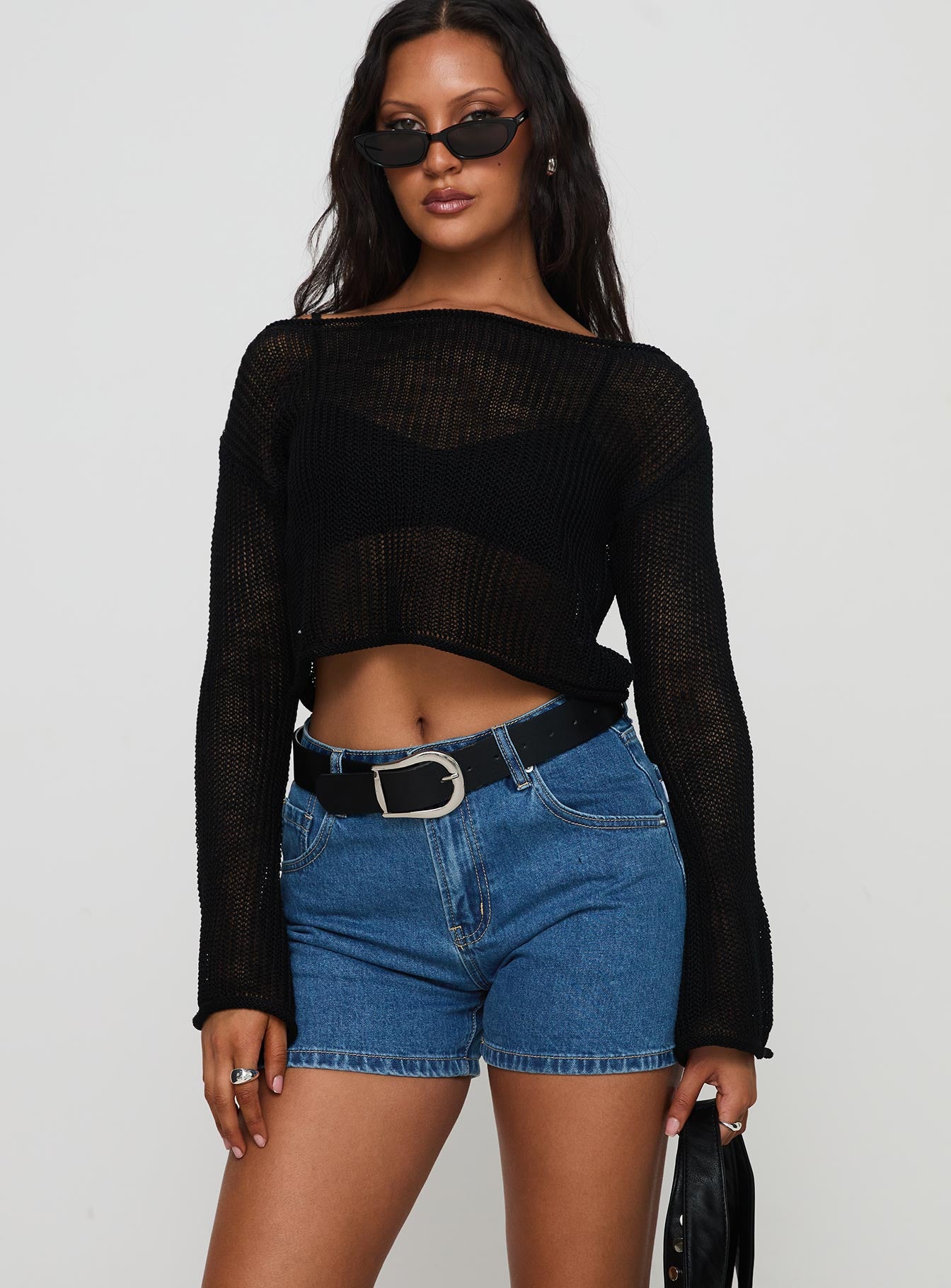 Saldana Shorts Mid Blue Denim | Princess Polly