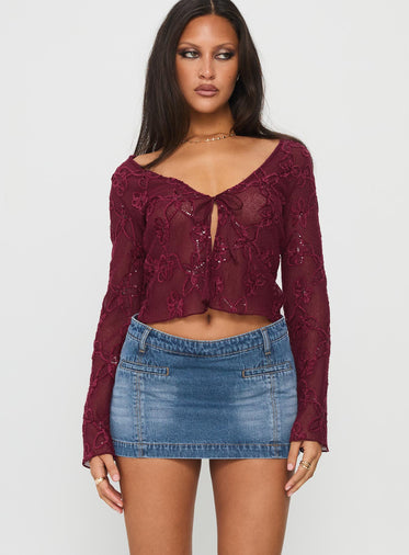 Darbi Denim Mini Skort Mid Blue