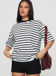 Nersa Oversized Tee Black/white Stripe