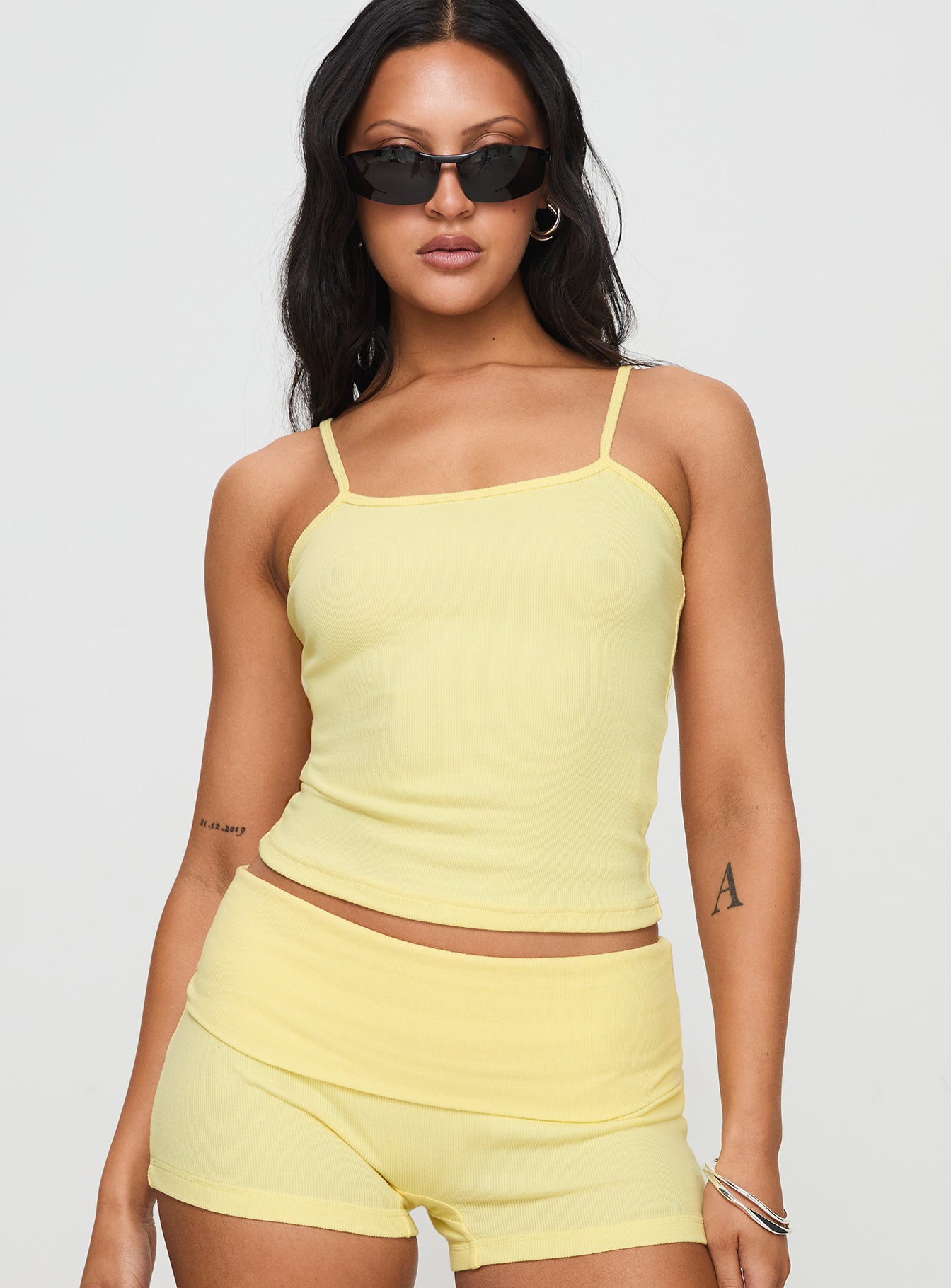 Baseline Rib Top Yellow | Princess Polly
