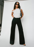 front view of model wearing Princess Polly Goldie High Wide Jean True Black High Waisted 