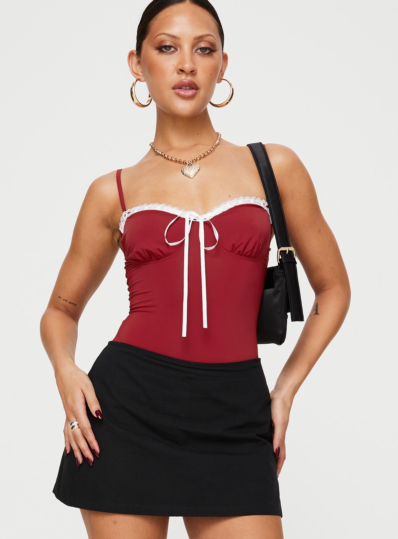 Damsel bodysuit burgundy