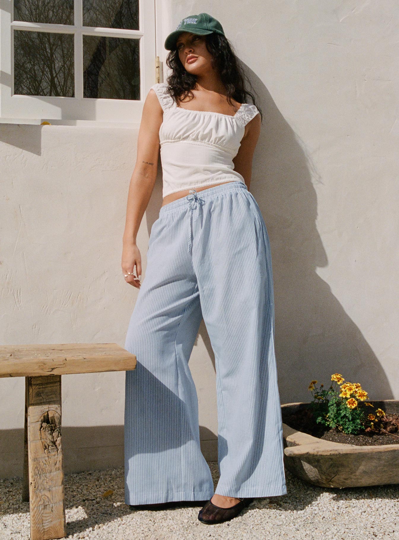 Holiday Tie Front Pant Blue/ White Stripe | Princess Polly Holiday Tie Front Pant Blue/ White Stripe | Princess Polly