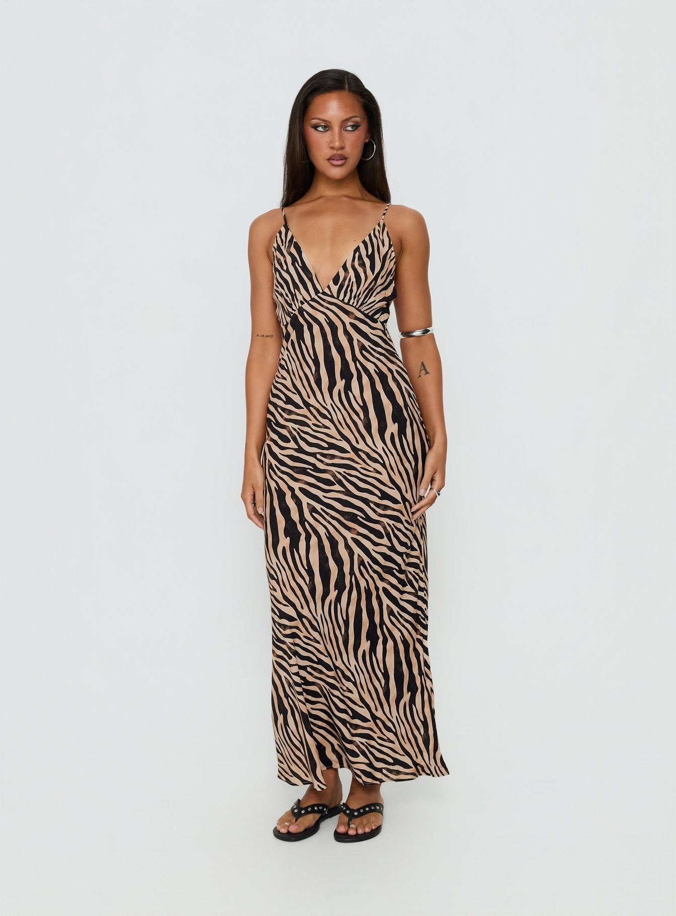 zebra maxi dress INVITE ONLY PRINTED IN AKIRA crafted from lightweight georgette with a luxe drape and bold print Rixo Womens Zebra Black Amelle