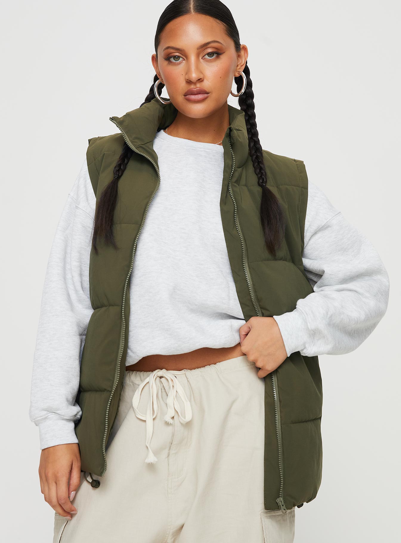 Edison puffer vest olive