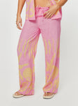 product Princess Polly High Waisted Pants  Sollene Pants Pink/yellow