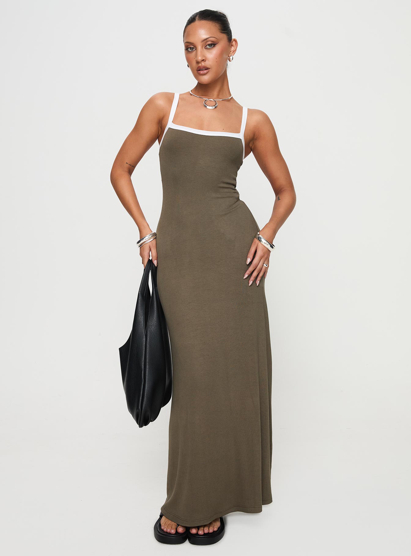 Austrina maxi dress olive