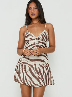 Starsigns Lace V Neck Mini Dress Zebra