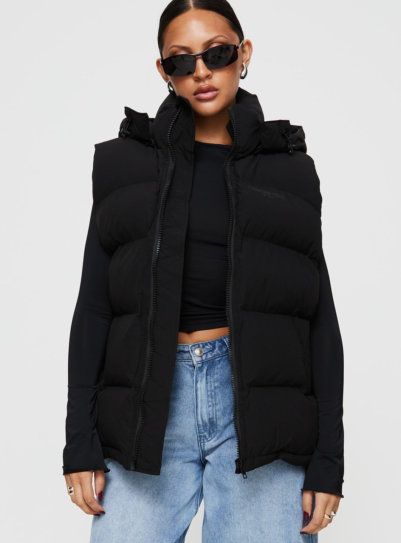 Dream puff technical puffer vest black