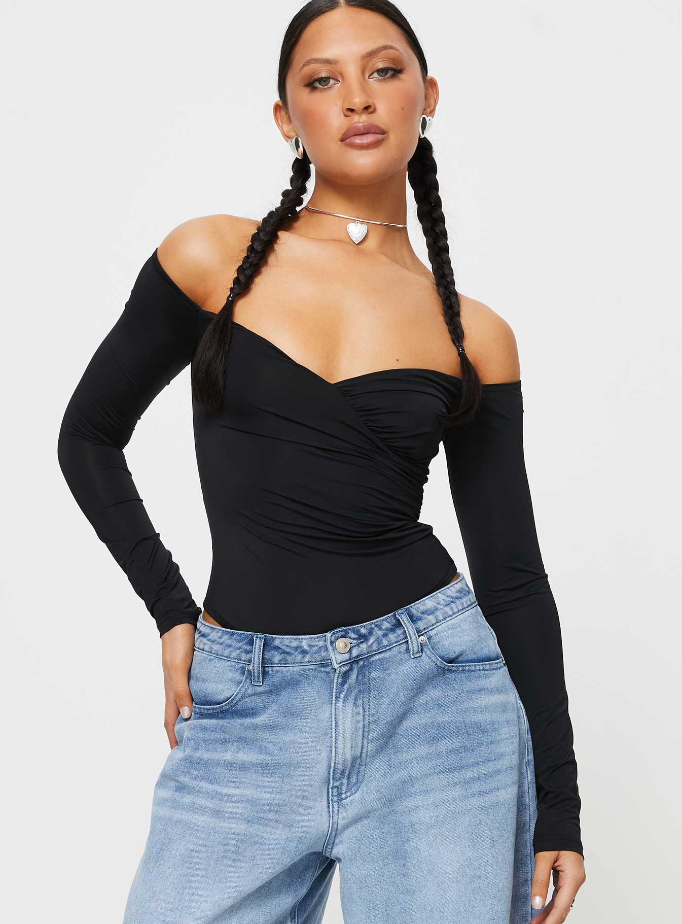 Tarine wrap bodysuit black